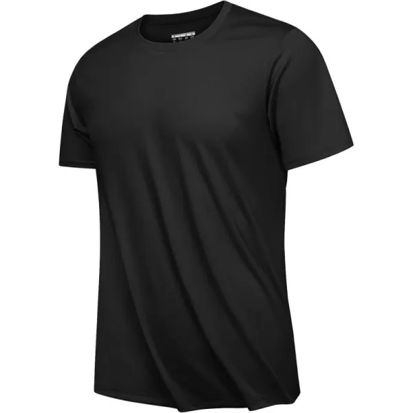 MAGNIVIT Mens Quick Dry UPF 50 TShirt Short Sleeve Athletic Shirts Moisture Wicking Running Workout TeeBlack