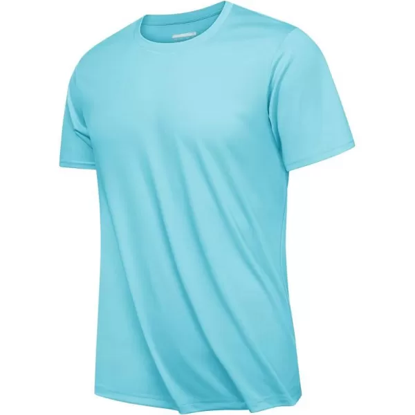 MAGNIVIT Mens Quick Dry UPF 50 TShirt Short Sleeve Athletic Shirts Moisture Wicking Running Workout TeeLake Blue