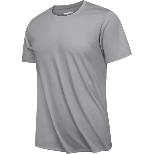 MAGNIVIT Mens Quick Dry UPF 50 TShirt Short Sleeve Athletic Shirts Moisture Wicking Running Workout TeeLight Grey