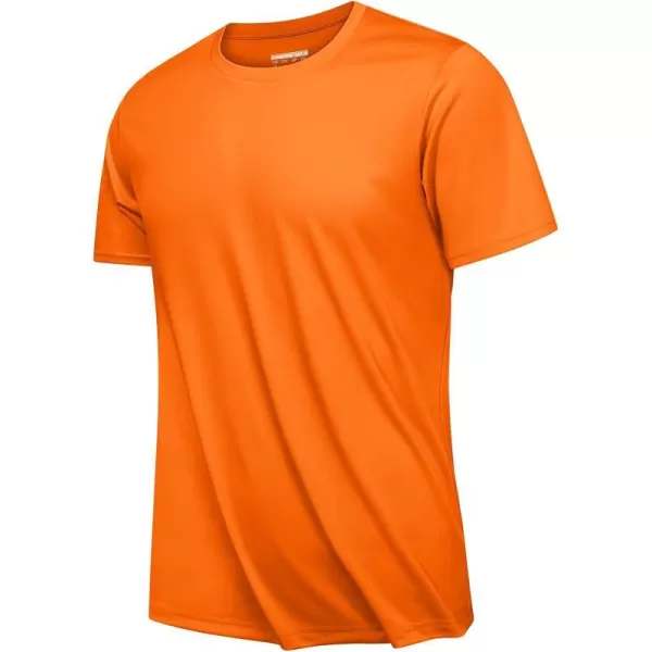 MAGNIVIT Mens Quick Dry UPF 50 TShirt Short Sleeve Athletic Shirts Moisture Wicking Running Workout TeeOrange