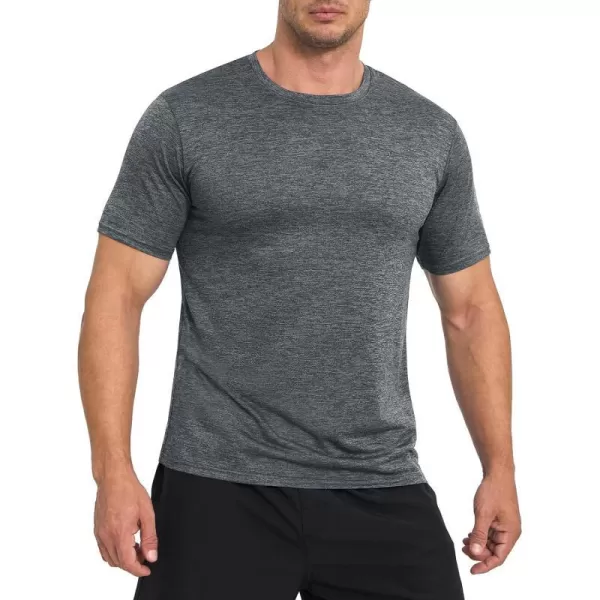 MAGNIVIT Mens Short Sleeve TShirt Quick Dry Sun Protection Shirts Lightweight Breathable Athletic Workout TeeDark Grey