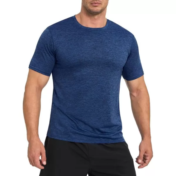 MAGNIVIT Mens Short Sleeve TShirt Quick Dry Sun Protection Shirts Lightweight Breathable Athletic Workout TeeNavy Blue