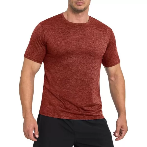 MAGNIVIT Mens Short Sleeve TShirt Quick Dry Sun Protection Shirts Lightweight Breathable Athletic Workout TeeOrange