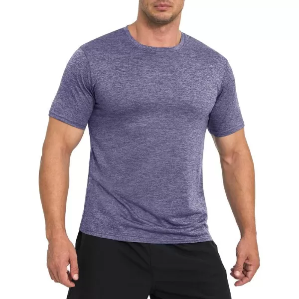 MAGNIVIT Mens Short Sleeve TShirt Quick Dry Sun Protection Shirts Lightweight Breathable Athletic Workout TeePurple