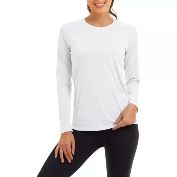 MAGNIVIT Womens Gym Running Athletic Top Sport Tshirt Cool Dry Performance Sport Shirt Hiking Long Sleeve White SMAGNIVIT Womens Gym Running Athletic Top Sport Tshirt Cool Dry Performance Sport Shirt Hiking Long Sleeve White S