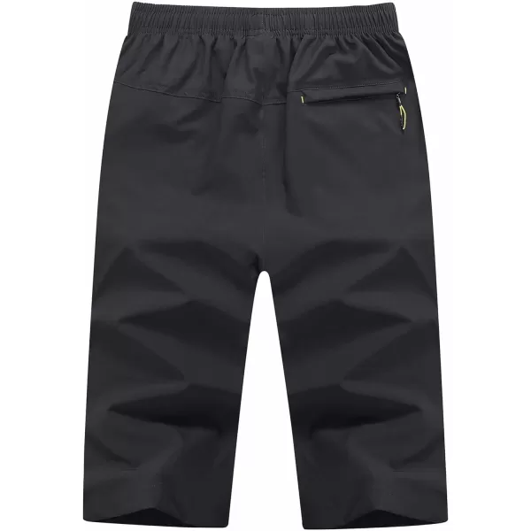 MAGNIVIT Mens 34 Hiking Shorts Below Knee Quick Dry Outdoor Work Cargo Shorts with Zipper PocketsDark Grey