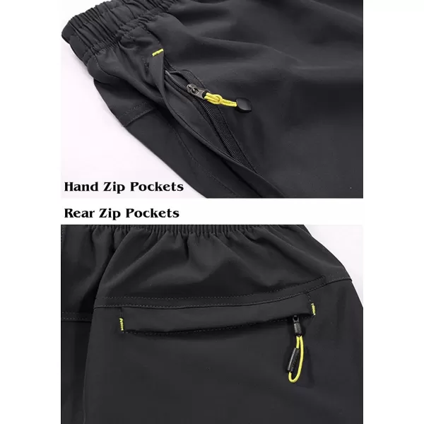 MAGNIVIT Mens 34 Hiking Shorts Below Knee Quick Dry Outdoor Work Cargo Shorts with Zipper PocketsDark Grey