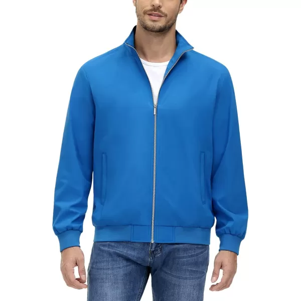 MAGNIVIT Mens Full Zip Jacket without Hood Windproof Water Resistant Light Thin Casual JacketBlue Green