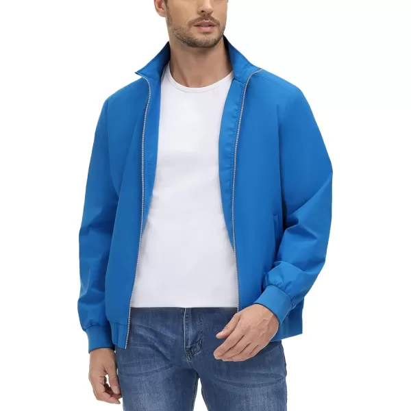 MAGNIVIT Mens Full Zip Jacket without Hood Windproof Water Resistant Light Thin Casual JacketBlue Green