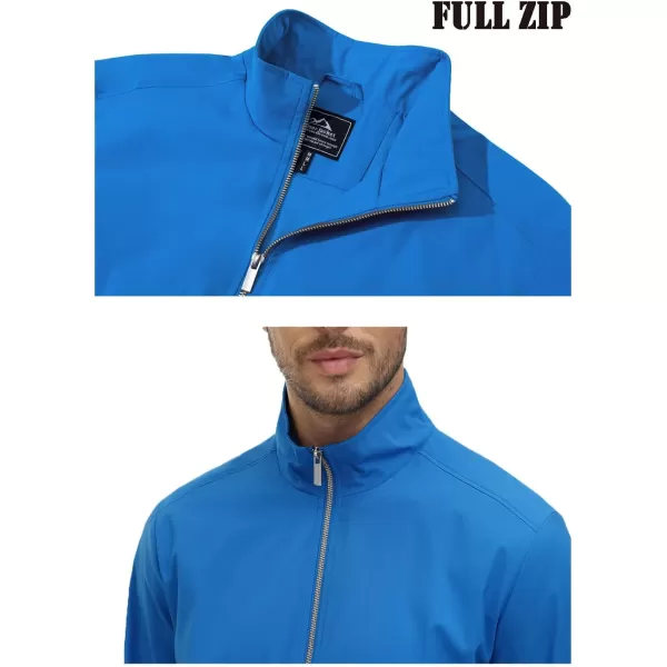 MAGNIVIT Mens Full Zip Jacket without Hood Windproof Water Resistant Light Thin Casual JacketBlue Green