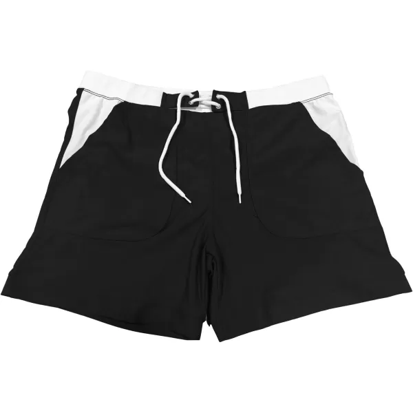 MAGNIVIT Mens Swimwear Swimsuits Solid Basic Long Swim Sport Trunks Board Shorts with PocketsBlack