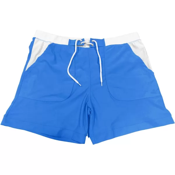 MAGNIVIT Mens Swimwear Swimsuits Solid Basic Long Swim Sport Trunks Board Shorts with PocketsBlue