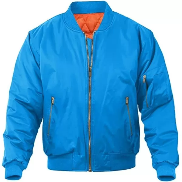 MAGNIVIT Mens Bomber Jacket Casual Fall Winter Military Jacket and Coats OutwearAzure Blue