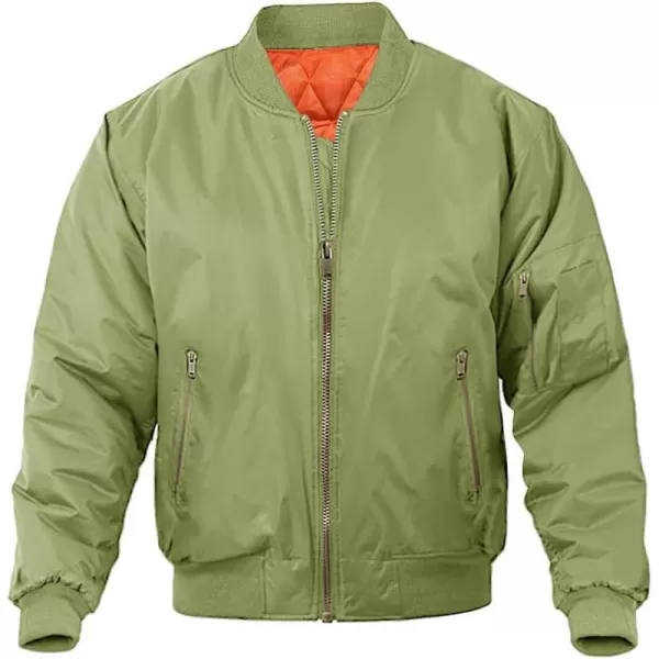 MAGNIVIT Mens Bomber Jacket Casual Fall Winter Military Jacket and Coats OutwearGreen