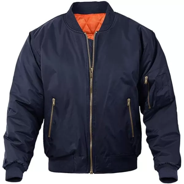 MAGNIVIT Mens Bomber Jacket Casual Fall Winter Military Jacket and Coats OutwearNavy Blue