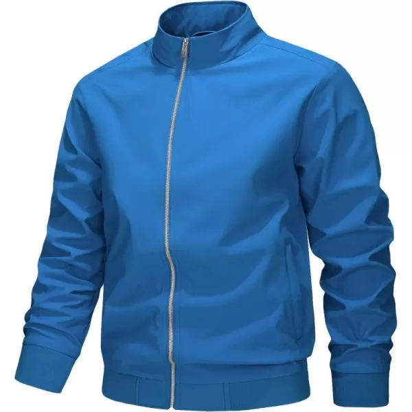 MAGNIVIT Mens Full Zip Jacket without Hood Windproof Water Resistant Light Thin Casual JacketBlue Green