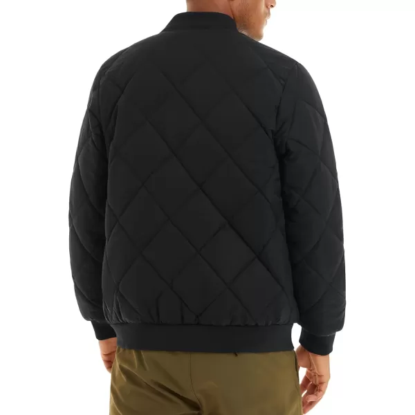 MAGNIVIT Mens Bomber Jacket Winter Fall Quilted Puffer Jacket Warm Padded CoatsBlack