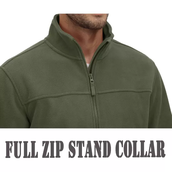 MAGNIVIT Mens Full Zip Up Jacket without Hood Tactical Jacket Windproof Light Slim Fit Causual Coat Hiking GolfArmy Green