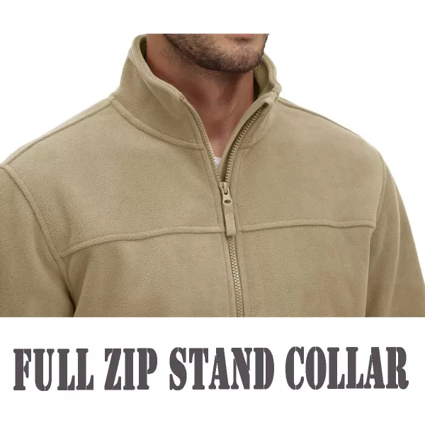 MAGNIVIT Mens Full Zip Up Jacket without Hood Tactical Jacket Windproof Light Slim Fit Causual Coat Hiking GolfKhaki