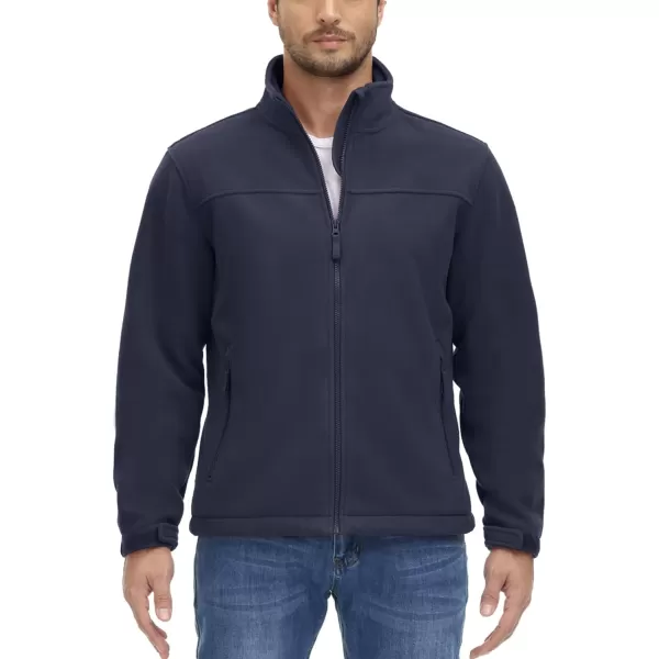 MAGNIVIT Mens Full Zip Up Jacket without Hood Tactical Jacket Windproof Light Slim Fit Causual Coat Hiking GolfNavy Blue