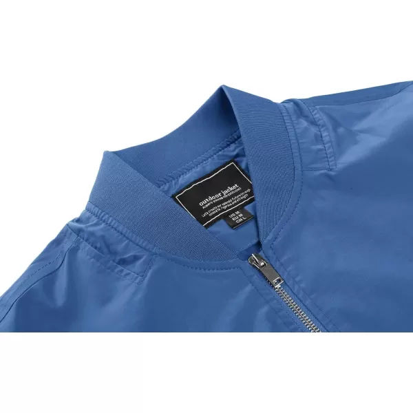 MAGNIVIT Mens Lightweight Bomber Jacket Windbreaker Softshell Varsity Jacket CoatBright Blue