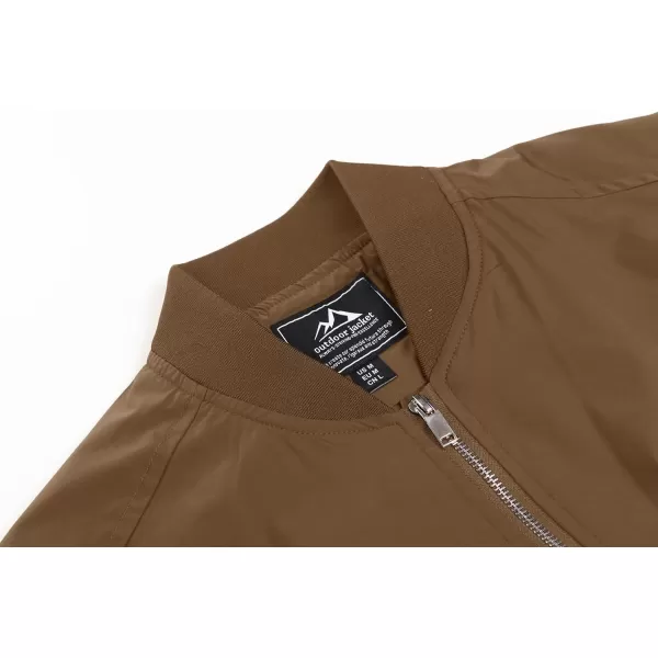 MAGNIVIT Mens Lightweight Bomber Jacket Windbreaker Softshell Varsity Jacket CoatBrown