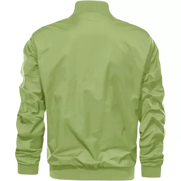 MAGNIVIT Mens Lightweight Bomber Jacket Windbreaker Softshell Varsity Jacket CoatGreen