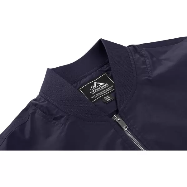 MAGNIVIT Mens Lightweight Bomber Jacket Windbreaker Softshell Varsity Jacket CoatNavy Blue