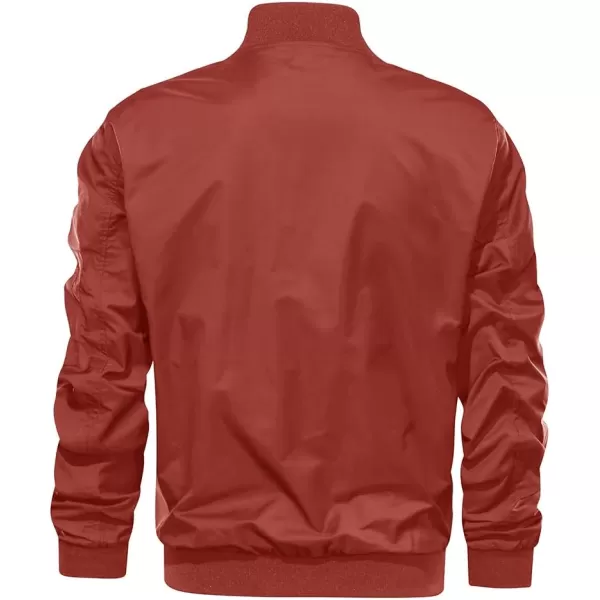 MAGNIVIT Mens Lightweight Bomber Jacket Windbreaker Softshell Varsity Jacket CoatOrange Red