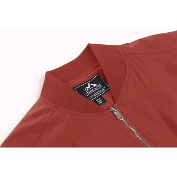 MAGNIVIT Mens Lightweight Bomber Jacket Windbreaker Softshell Varsity Jacket CoatOrange Red