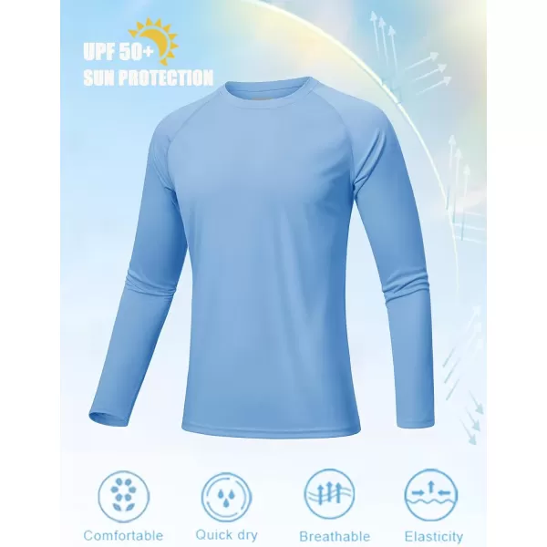 MAGNIVIT Mens Long Sleeve Sun Protection Shirts UPF 50 Rash Guard Shirt Running Swimming Hiking TShirt Quick DryBlue