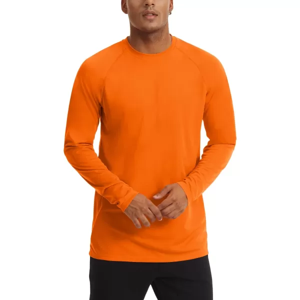 MAGNIVIT Mens Long Sleeve Sun Protection Shirts UPF 50 Rash Guard Shirt Running Swimming Hiking TShirt Quick DryOrange