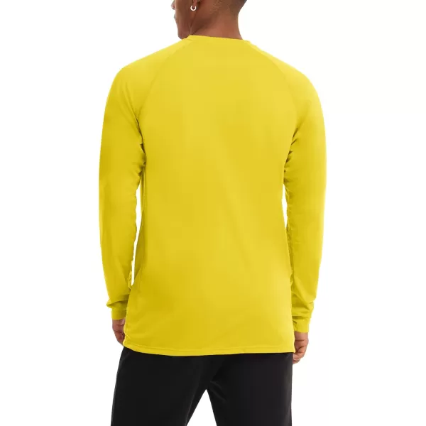 MAGNIVIT Mens Long Sleeve Sun Protection Shirts UPF 50 Rash Guard Shirt Running Swimming Hiking TShirt Quick DryYellow