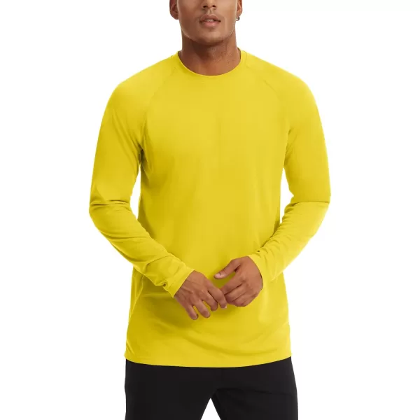 MAGNIVIT Mens Long Sleeve Sun Protection Shirts UPF 50 Rash Guard Shirt Running Swimming Hiking TShirt Quick DryYellow