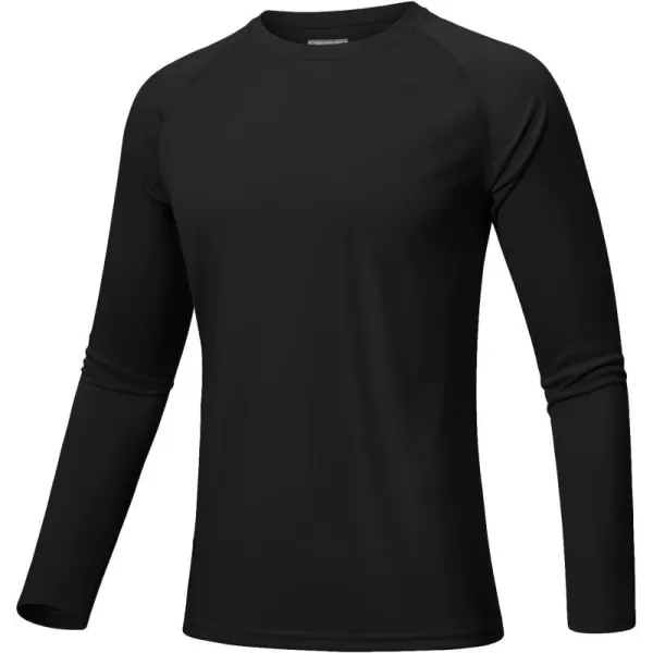 MAGNIVIT Mens Long Sleeve Sun Protection Shirts UPF 50 Rash Guard Shirt Running Swimming Hiking TShirt Quick DryBlack