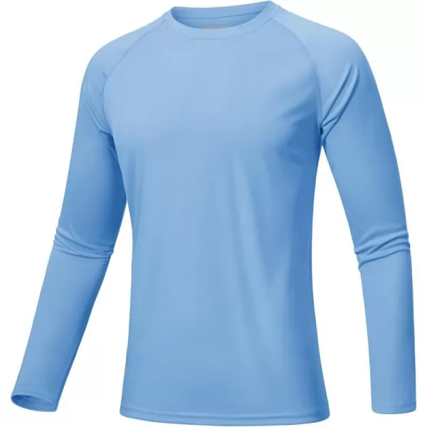 MAGNIVIT Mens Long Sleeve Sun Protection Shirts UPF 50 Rash Guard Shirt Running Swimming Hiking TShirt Quick DryBlue