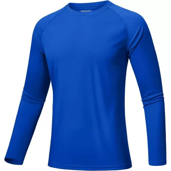 MAGNIVIT Mens Long Sleeve Sun Protection Shirts UPF 50 Rash Guard Shirt Running Swimming Hiking TShirt Quick DryBright Blue