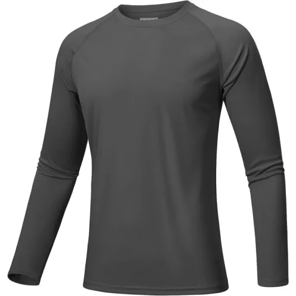 MAGNIVIT Mens Long Sleeve Sun Protection Shirts UPF 50 Rash Guard Shirt Running Swimming Hiking TShirt Quick DryDark Grey