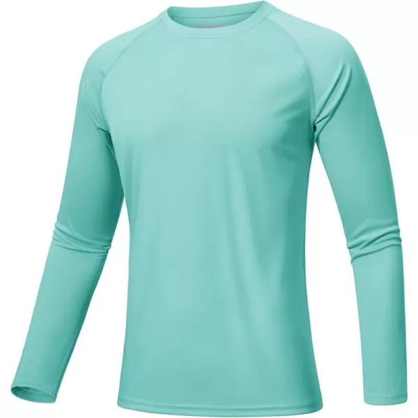 MAGNIVIT Mens Long Sleeve Sun Protection Shirts UPF 50 Rash Guard Shirt Running Swimming Hiking TShirt Quick DryLake Blue