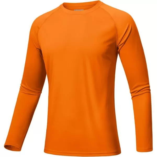 MAGNIVIT Mens Long Sleeve Sun Protection Shirts UPF 50 Rash Guard Shirt Running Swimming Hiking TShirt Quick DryOrange