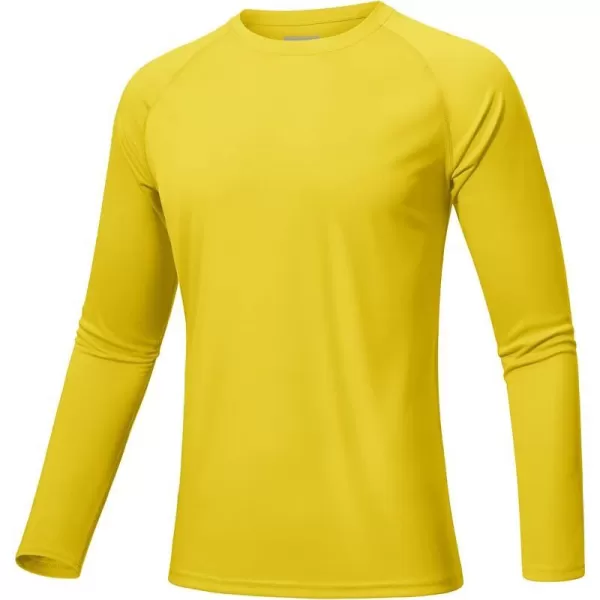 MAGNIVIT Mens Long Sleeve Sun Protection Shirts UPF 50 Rash Guard Shirt Running Swimming Hiking TShirt Quick DryYellow