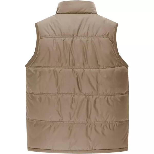 MAGNIVIT Mens Fleece Lined Vest Winter Warm Thicken Gilet Jackets for Travel FishingKhaki