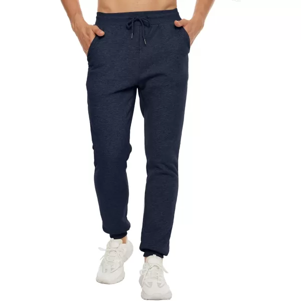 MAGNIVIT Mens Winter Sherpa Lined Jogger Pants Warm Thicken Active Running SweatpantsNavy Blue