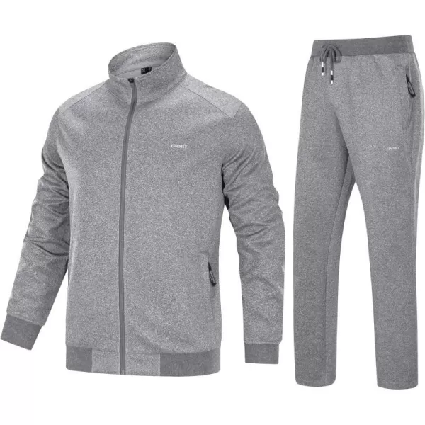 MAGNIVIT Mens Tracksuit 2 Piece Athletic Full Zip Jogging Running SweatsuitGrey