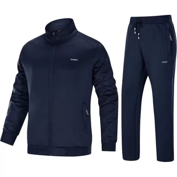 MAGNIVIT Mens Tracksuit 2 Piece Athletic Full Zip Jogging Running SweatsuitNavy Blue