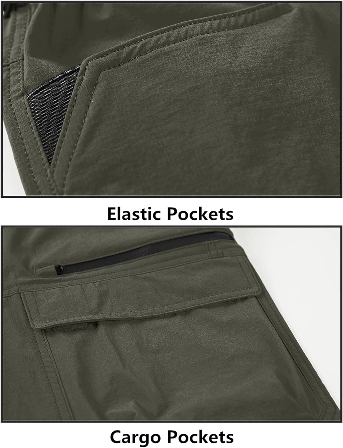 MAGNIVIT Mens Cargo Shorts Hiking Shorts Above Knee Shorts Quick Dry Work Shorts with MultiPocketsArmy Green