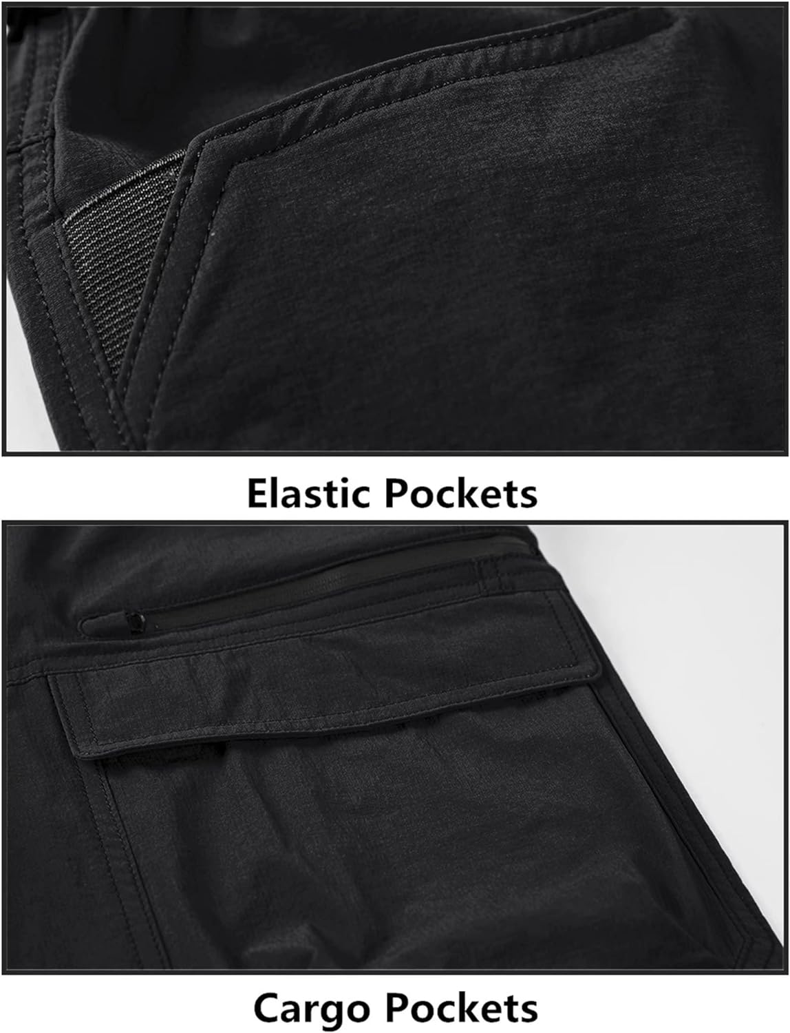 MAGNIVIT Mens Cargo Shorts Hiking Shorts Above Knee Shorts Quick Dry Work Shorts with MultiPocketsBlack