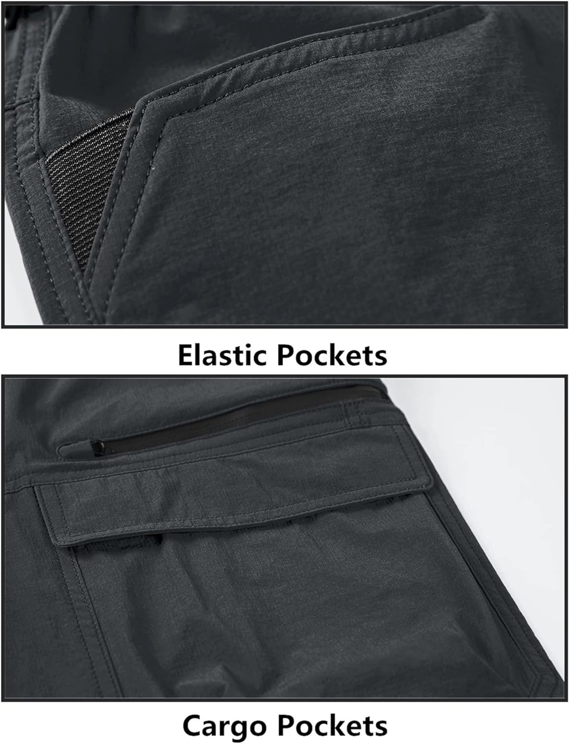 MAGNIVIT Mens Cargo Shorts Hiking Shorts Above Knee Shorts Quick Dry Work Shorts with MultiPocketsDark Grey