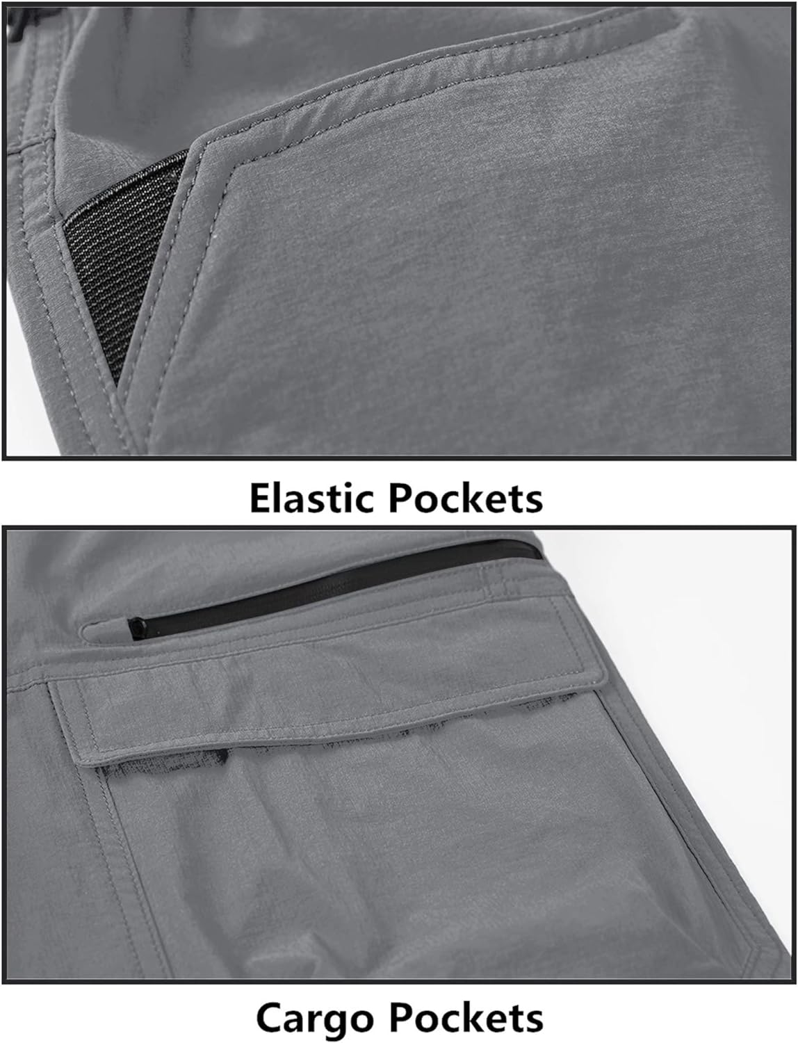 MAGNIVIT Mens Cargo Shorts Hiking Shorts Above Knee Shorts Quick Dry Work Shorts with MultiPocketsGrey