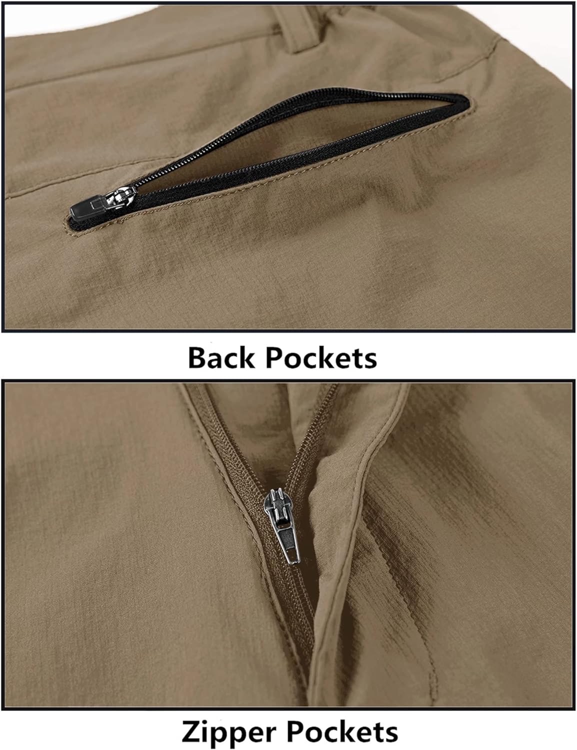 MAGNIVIT Mens Cargo Shorts Hiking Shorts Above Knee Shorts Quick Dry Work Shorts with MultiPocketsKhaki